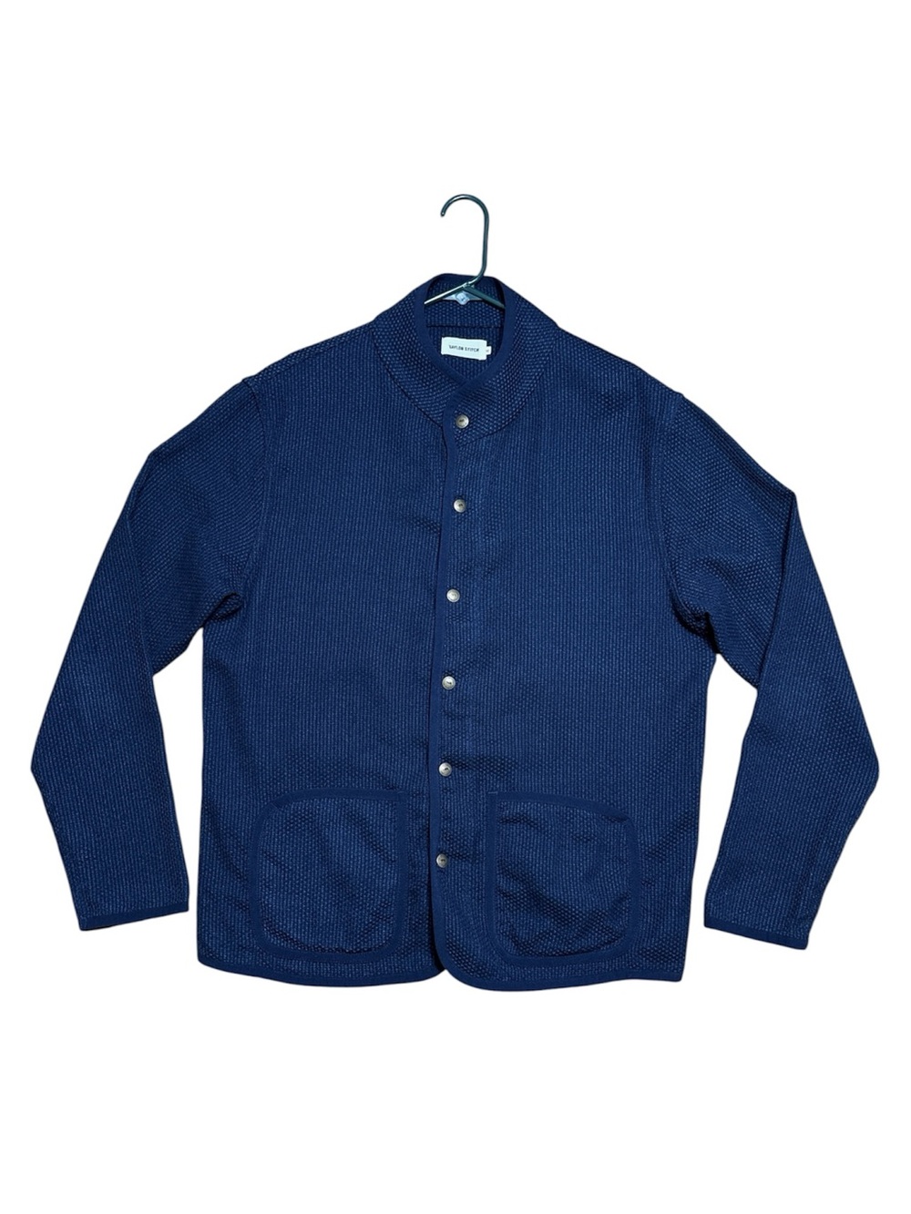 Taylor Stitch The Port Organic Cotton Cardigan Jacket In Indigo Sashiko Sz 42